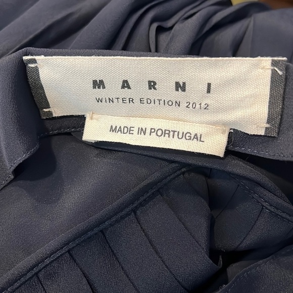 Marni 2012 Winter Edition Multicolor Pleated Silk Blend Midi Skirt Size 38/2US - Picture 6 of 10